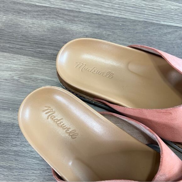 Madewell Leather 2 strap Sandals pink cross platform Size 10 - Picture 7 of 8